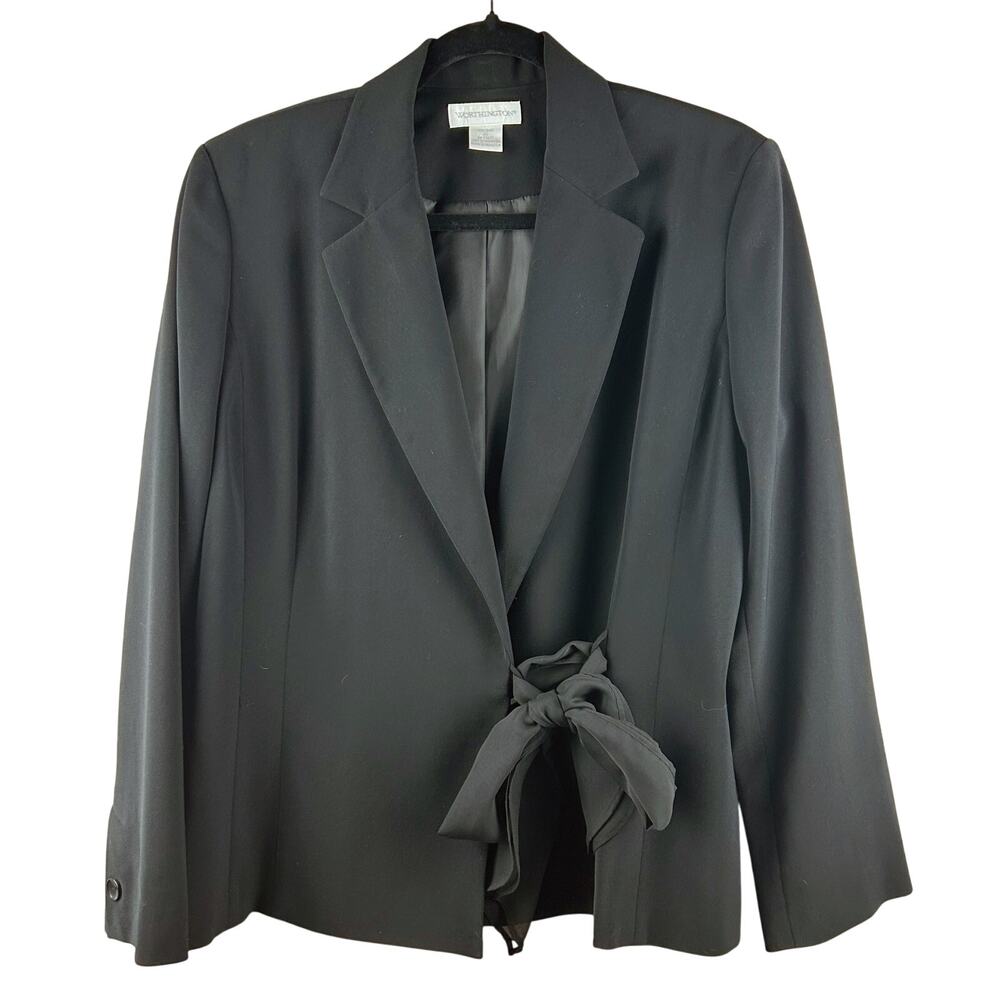 Vintage‎ Worthington Black Blazer – Tie Front Sash, Casual & Business Casual